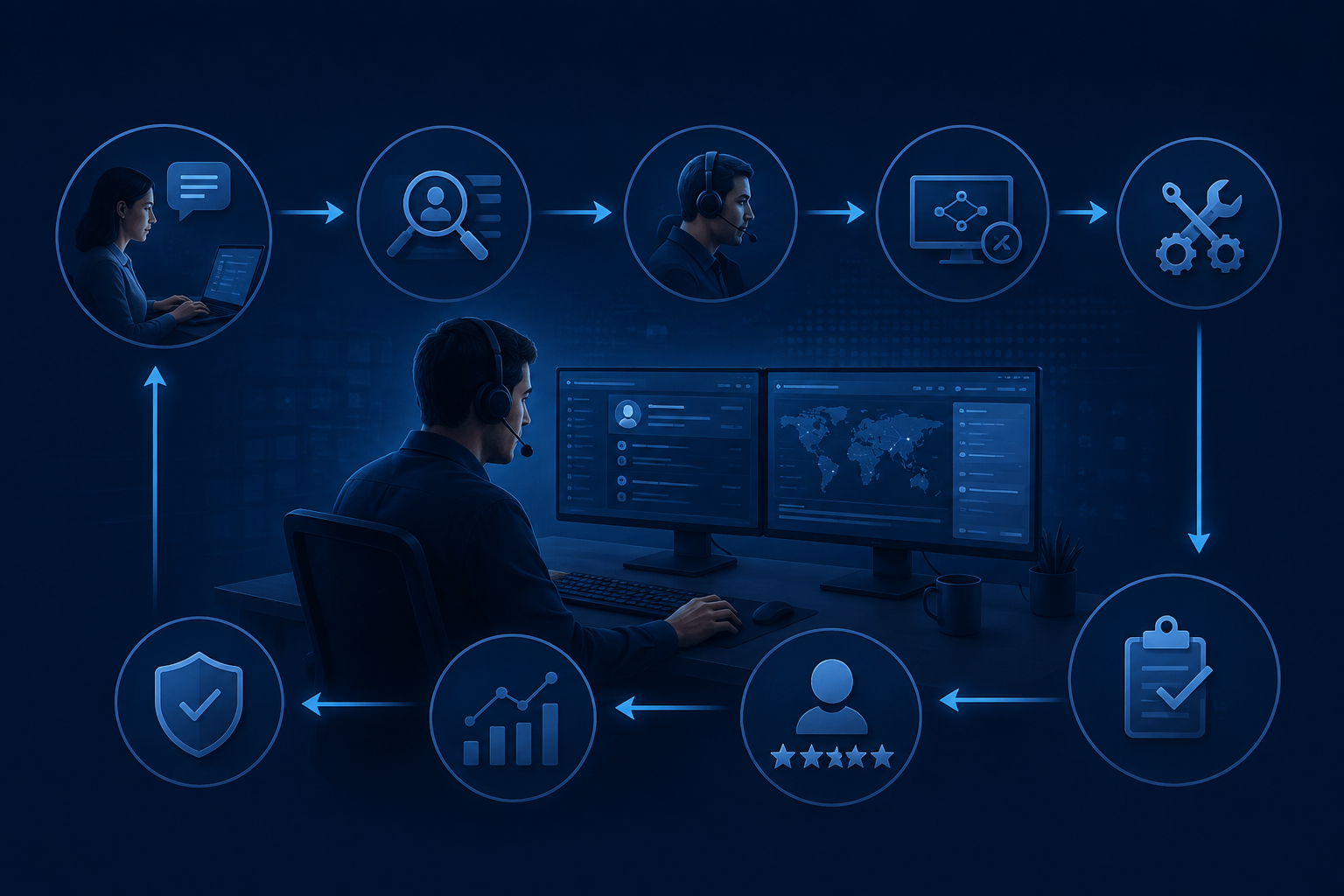 Processus professionnel de support informatique