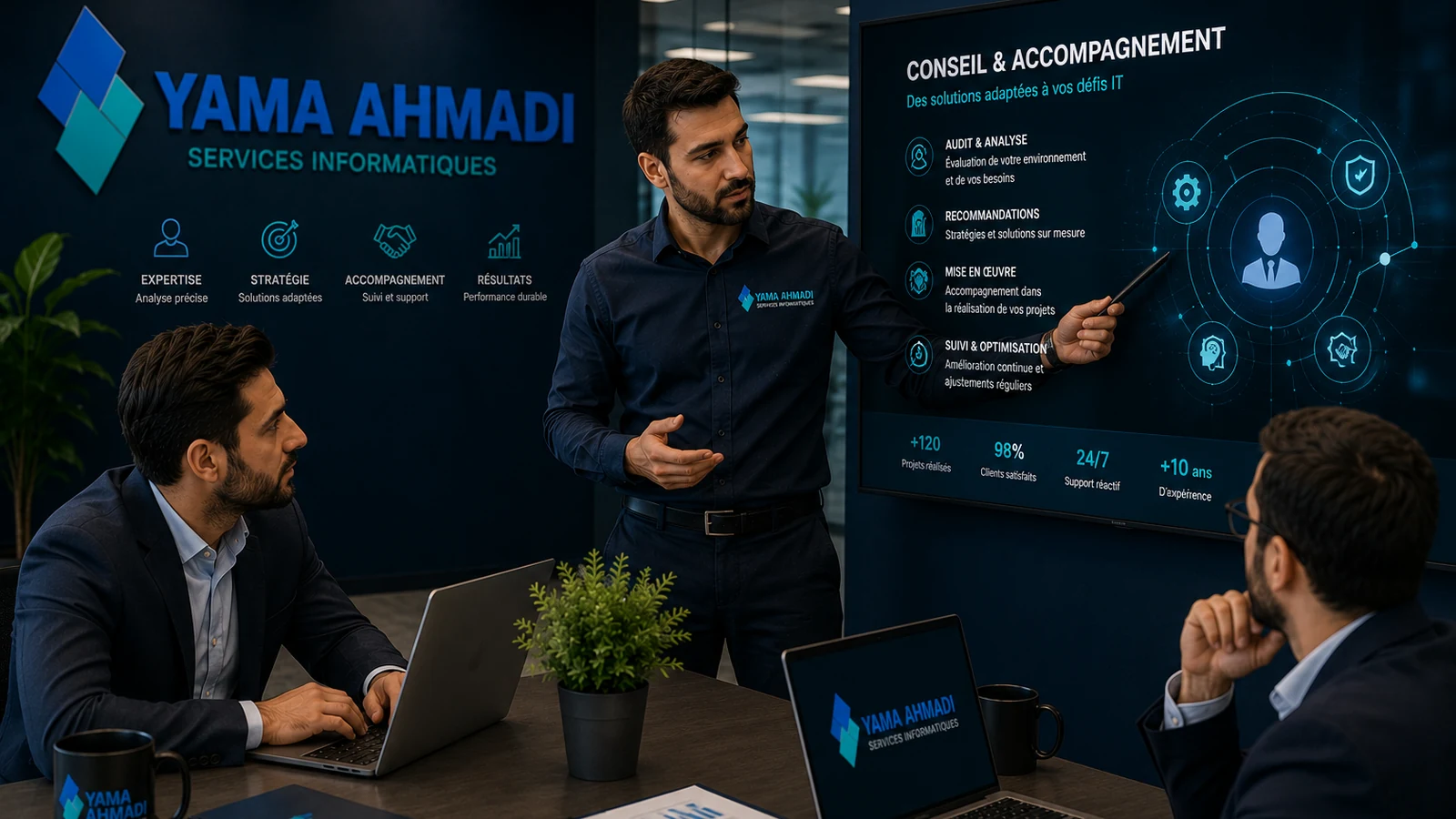 Réunion de conseil et d’accompagnement informatique avec Yama Ahmadi