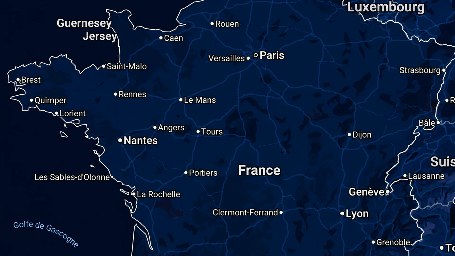 Carte des zones d’intervention informatique en France