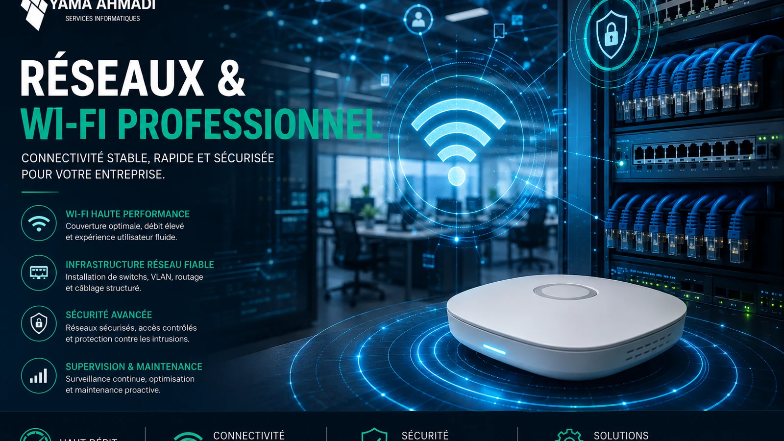 Infrastructure informatique et équipements réseau professionnels